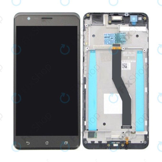 Wyświetlacz do Asus Zenfone 3 Zoom S ZE553KL (Z01HDA), Ekran dotykowy z ramką, Navy Black, 90AZ01H3-R20020, 90AZ01H3-R20010, Genuine Service Pack