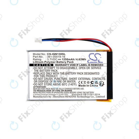 Bateria do Garmin Nüvi 1300, 1350, 1370, 1390, 1490, 1250mAh, Li-Pol, 3.7V, 361-00019-16, HQ