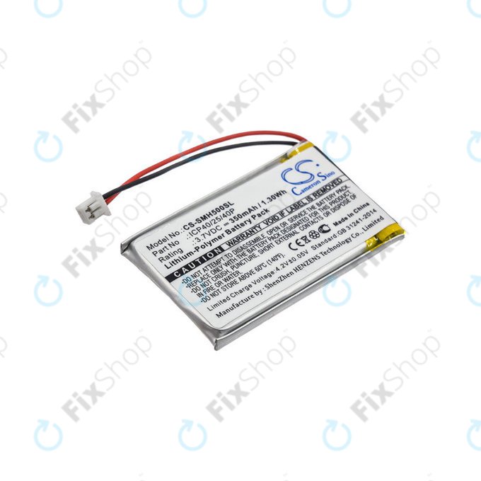 Bateria do Sena SMH-5, 350mAh, Li-Pol, 3.7V, ICP40/25/40P, HQ