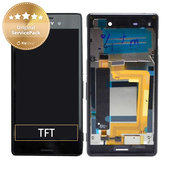 Wyświetlacz do Sony Xperia M4 Aqua Dual E2333, Ekran dotykowy z ramką, 124TUL0015A, 124TUL0011A, Czarny, Black, Genuine Service Pack