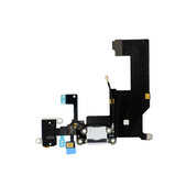 Złącze ładowania z mikrofonem i płytką PCB gniazda jack do iPhone 5, Bialy, White