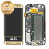 Wyświetlacz do Samsung S6 Edge G925F, Ekran dotykowy z ramką, GH97-17162C, GH97-17317C, GH97-17334C, Gold Platinum, Genuine Service Pack