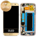 Wyświetlacz do Samsung S7 Edge G935F, Ekran dotykowy z ramką, GH97-18533C, GH97-18594C, GH97-18767C, Złoty, Gold, Genuine Service Pack