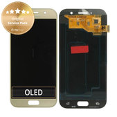Wyświetlacz z ekranem dotykowym do Samsung A5 A520F (2017), GH97-19733B, GH97-20135B, Gold Sand, Genuine Service Pack