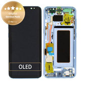 Wyświetlacz do Samsung S8 G950F, Ekran dotykowy z ramką, GH97-20457D, GH97-20473D, GH97-20458D, GH97-20629D, Coral Blue, Genuine Service Pack