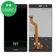 Wyświetlacz do Huawei P9, Ekran dotykowy bez ramki, Czarny, Black, TFT