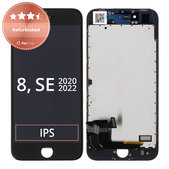 Wyświetlacz dla iPhone 8, SE (2020), SE (2022), Black, Ekran dotykowy z ramką, Refurbished