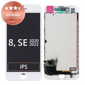 Wyświetlacz dla iPhone 8, SE (2020), SE (2022), White, Ekran dotykowy z ramką, Refurbished