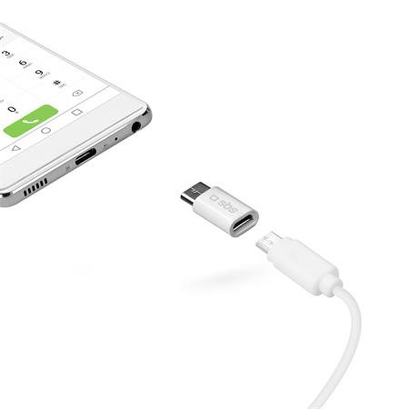 Adapter Micro-USB do USB-C, Biały, White, Baseus
