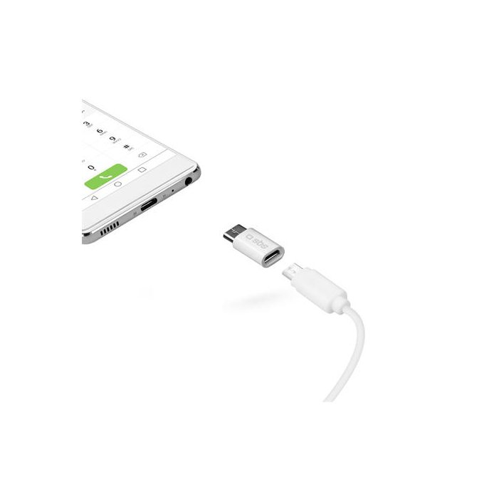 Adapter Micro-USB do USB-C, Biały, White, Baseus