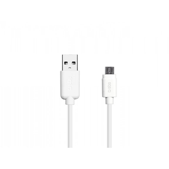 Kabel Micro-USB / USB (1m), Biały, White, SBS