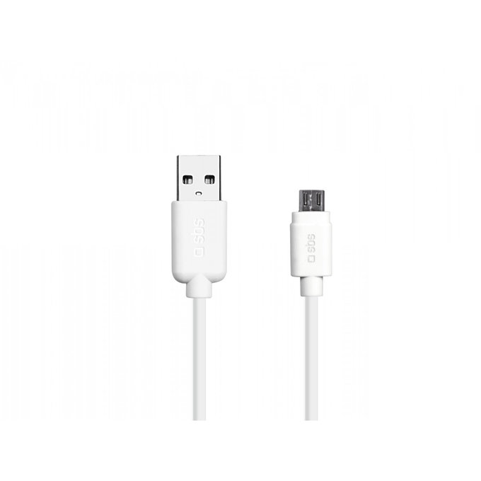 Kabel Micro-USB / USB (1m), Biały, White, SBS