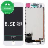 Wyświetlacz dla iPhone 8, SE (2020), SE (2022), White, Ekran dotykowy z ramką