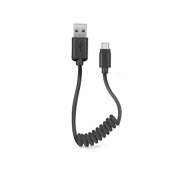 Kabel USB-C / USB (0.5m), czarny, black, SBS