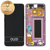 Wyświetlacz do Samsung S9 G960F, Ekran dotykowy z ramką, GH97-21696B, GH97-21697B, Lilac Purple, Genuine Service Pack