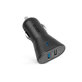 Ładowarka samochodowa 2x USB, 2.4A, Czarny, Black, SBS