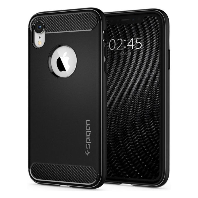 Etui do iPhone XR, Rugged Armor, Czarny, Black, Spigen