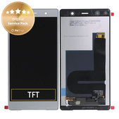 Wyświetlacz z ekranem dotykowym do Sony Xperia XZ2 Premium, 1310-6654, Chrome Silver, Genuine Service Pack