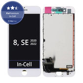 Wyświetlacz In-Cell dla iPhone 8, SE (2020), SE (2022), White, Ekran dotykowy z ramką, FixPremium