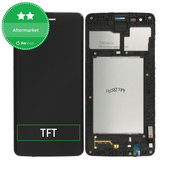 Wyświetlacz do LG K8 M200N (2017), Ekran dotykowy z ramką, Czarny, Black, TFT