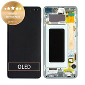 Wyświetlacz do Samsung S10 Plus G975F, Ekran dotykowy z ramką, GH82-18849E, GH82-18834E, GH82-18857E, Prism Green, Genuine Service Pack
