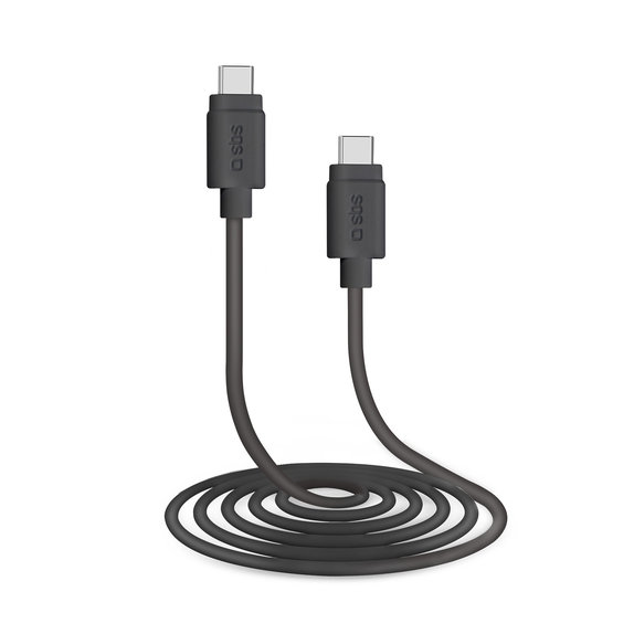 Kabel USB-C / USB-C (1.5m), czarny, black, SBS