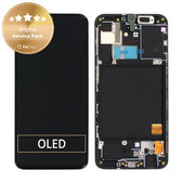 Wyświetlacz do Samsung A40 A405F, Ekran dotykowy z ramką, GH82-19672A, GH82-19674A, Czarny, Black, Genuine Service Pack