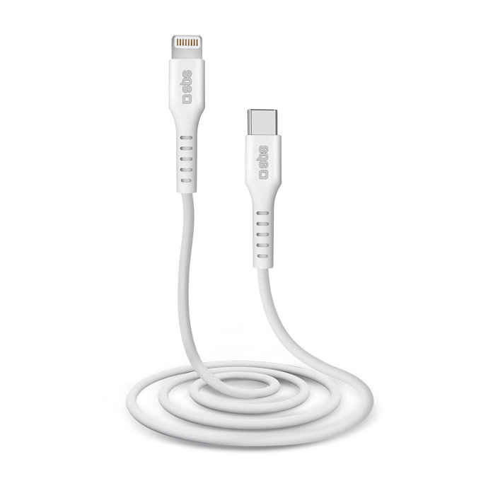 Kabel Lightning / USB-C (1m), Biały, White, SBS