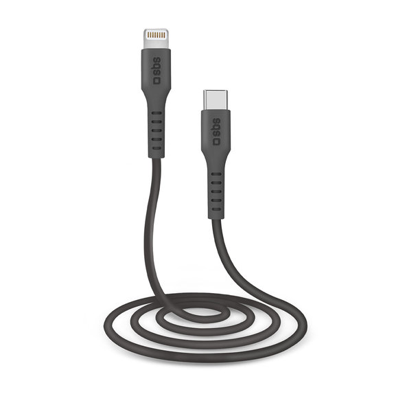 Kabel Lightning / USB-C (1m), czarny, black, SBS