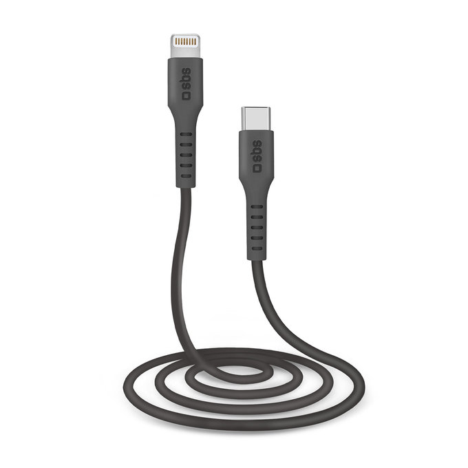 Kabel Lightning / USB-C (1m), czarny, black, SBS