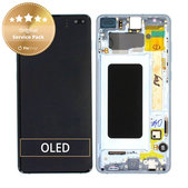 Wyświetlacz do Samsung S10 Plus G975F, Ekran dotykowy z ramką, GH82-18849C, GH82-18834C, Prism Blue, Genuine Service Pack