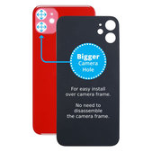 Tylne szklo z duza dziura na aparat do iPhone 11, Czerwony, Red