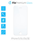 Szklo hartowane do iPhone 5, 5c, 5s, SE 2016, FixPremium