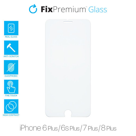 Szklo hartowane do iPhone 6 Plus, 6s Plus, 7 Plus, 8 Plus, FixPremium