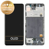 Wyświetlacz do Samsung A51 A515F, Ekran dotykowy z ramką, GH82-21669A, GH82-21680A, GH82-22083A, GH82-22084A, Prism Crush Black, Genuine Service Pack