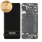 Wyświetlacz do Samsung A71 A715F, Ekran dotykowy z ramką, GH82-22152A, GH82-22248A, Prism Crush Black, Genuine Service Pack