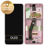 Wyświetlacz do Samsung S20 G980F, Ekran dotykowy z ramką, GH82-22123C, GH82-22131C, GH82-31432C, GH82-31433C, Cloud Pink, Genuine Service Pack