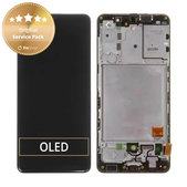 Wyświetlacz do Samsung A41 A415F, Ekran dotykowy z ramką, GH82-22860A, GH82-23019A, Prism Crush Black, Genuine Service Pack