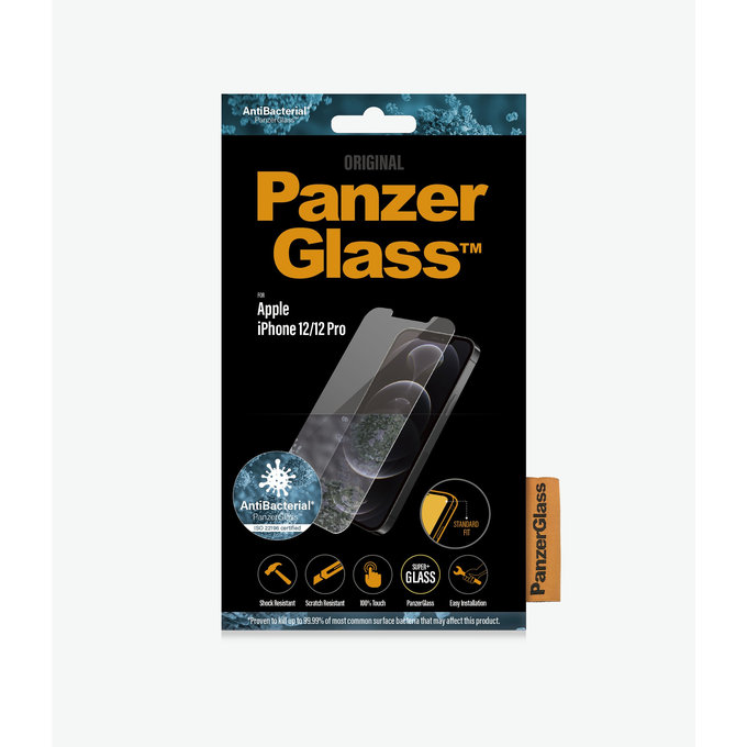 Szklo hartowane do iPhone 12, 12 Pro, Standard Fit AB, Przezroczysty, Transparent, PanzerGlass