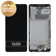 Wyświetlacz do Samsung A42 5G A426B, Ekran dotykowy z ramką, GH82-24375A, GH82-24376A, Prism Dot Black, Genuine Service Pack