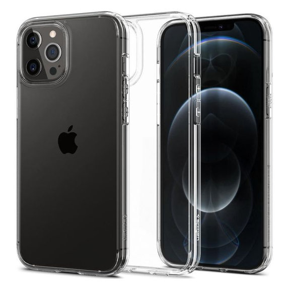 Etui do iPhone 12, 12 Pro, Ultra Hybrid, Przezroczysty, Transparent, Spigen