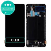 Wyświetlacz OLED do Samsung A70 A705F, Ekran dotykowy z ramką, Czarny, Black