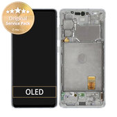 Wyświetlacz do Samsung S20 FE 5G G781B, Ekran dotykowy z ramką, GH82-24214B, GH82-24215B, GH82-24215B, GH82-31320B, Cloud White, Genuine Service Pack