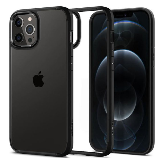 Etui do iPhone 12, 12 Pro, Ultra Hybrid, Czarny, Black, Spigen