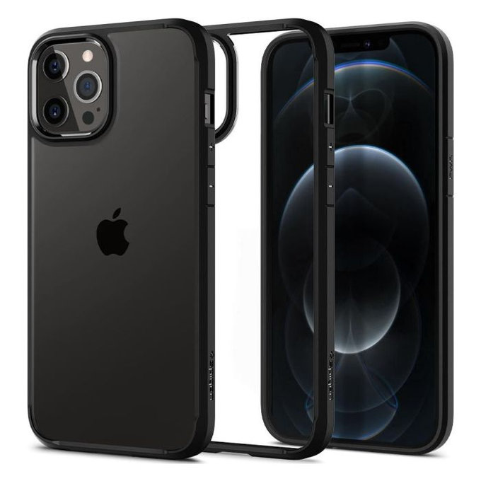 Etui do iPhone 12, 12 Pro, Ultra Hybrid, Czarny, Black, Spigen