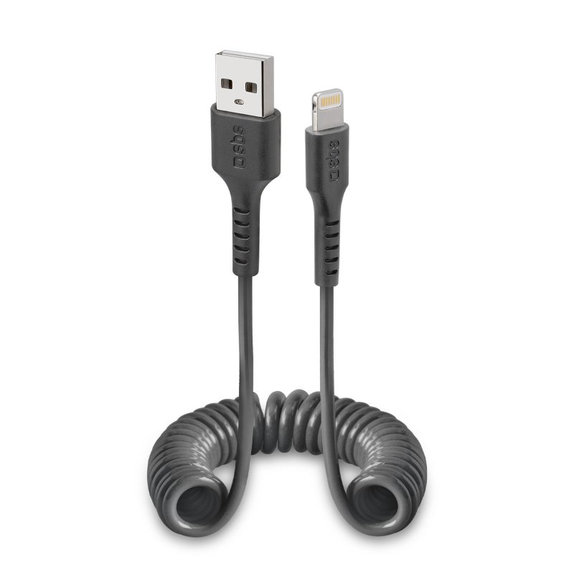 Kabel Lightning / USB (1m), Czarny, Black, SBS
