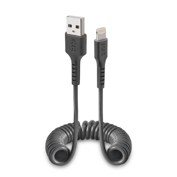 Kabel Lightning / USB (1m), Czarny, Black, SBS