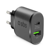Ladowarka 25W USB, USB-C, czarny, black, SBS