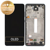 Wyświetlacz do Samsung A52 A525F, A526B, Ekran dotykowy z ramką, GH82-25524A, GH82-25526A, GH82-25754A, GH82-25602A, Awesome Black, Genuine Service Pack