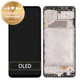 Wyświetlacz do Samsung A22 A225F, Ekran dotykowy z ramką, GH82-25944A, GH82-26047A, Czarny, Black, Genuine Service Pack